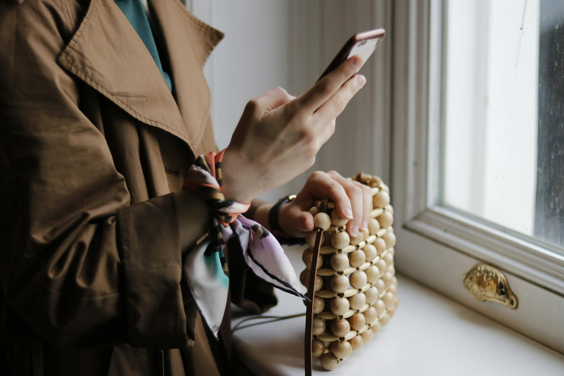 scarf and bag styling