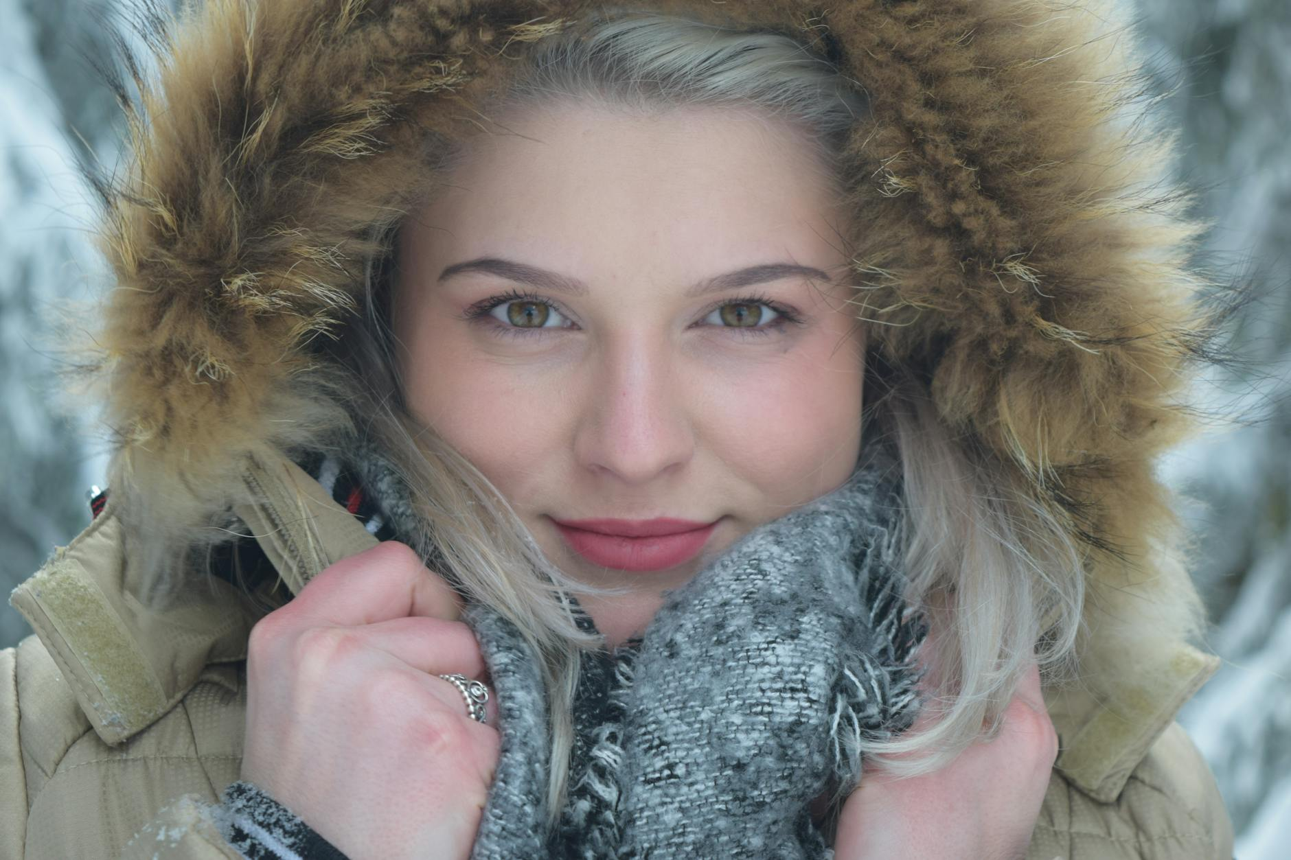 Winter skin care Swiss woman