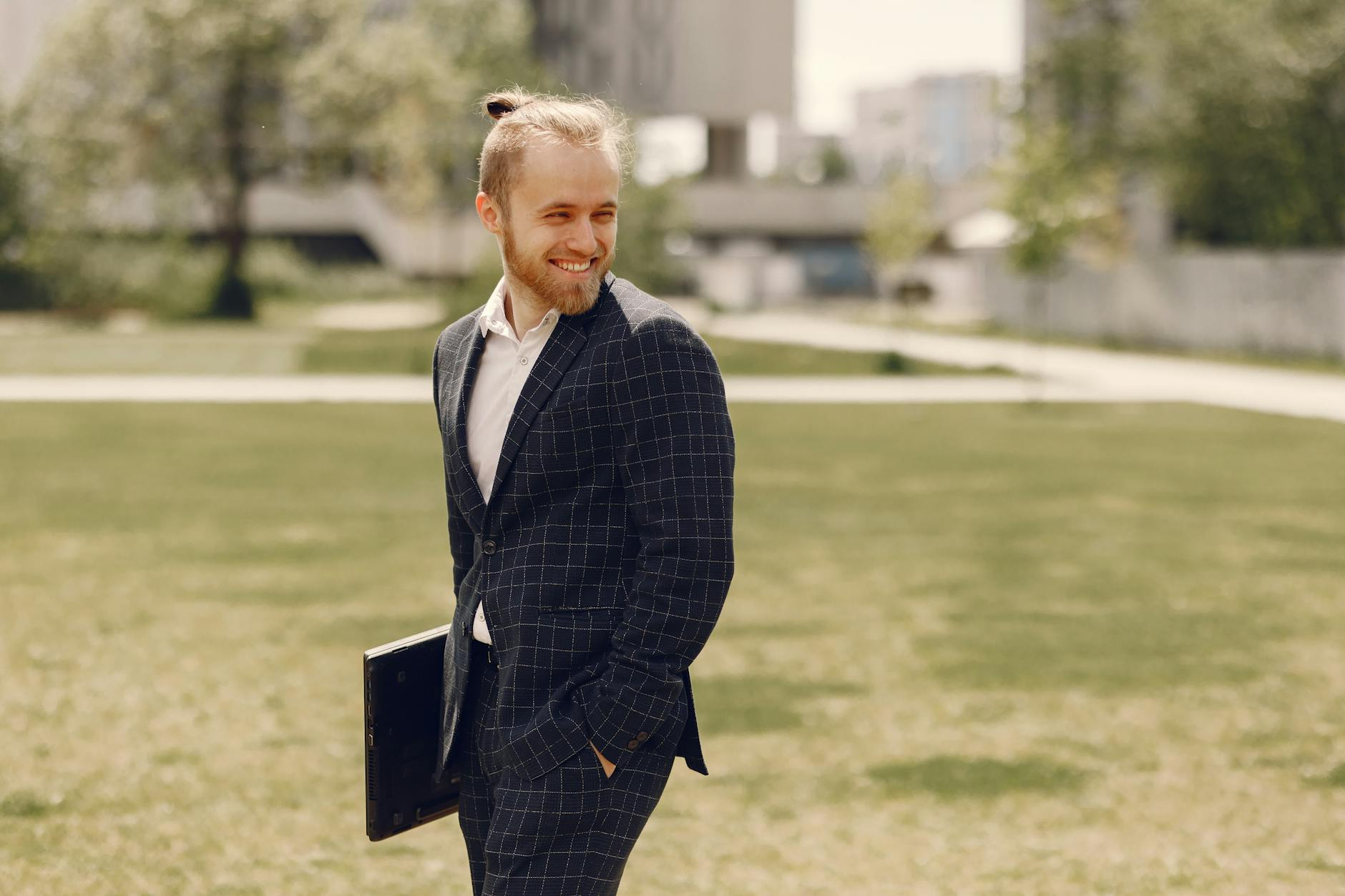 young man in suit casual